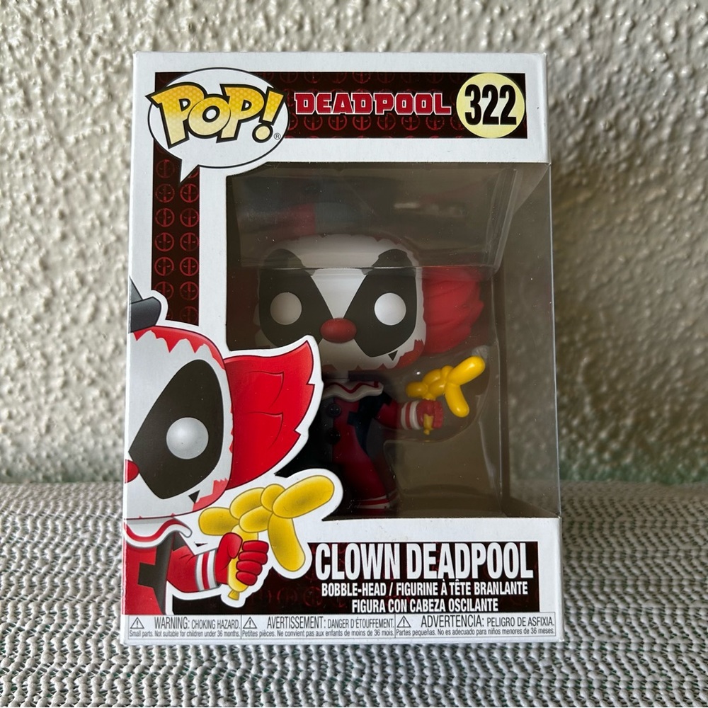 Funko Marvel Deadpool Pop! Clown Deadpool Vinyl Bobble-Head NIB